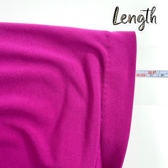 Victoria's Secret Magenta Knee-Length Dress Size S Warp Style V-Neck 3/4 Sleeve - Picture 10 of 11